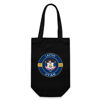Layton Utah Flag USA Travel Souvenir Badge - Sac à bouteille - noir - Devant