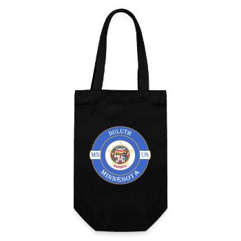 Duluth Minnesota Flagge USA Reise Souvenir Abzeichen - Geschenkbeutel für Flaschen - Schwarz - Vorne