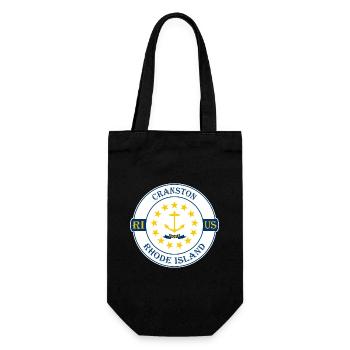 Cranston Rhode Island Flagge USA Souvenir Abzeichen - Geschenkbeutel für Flaschen - Schwarz - Vorne