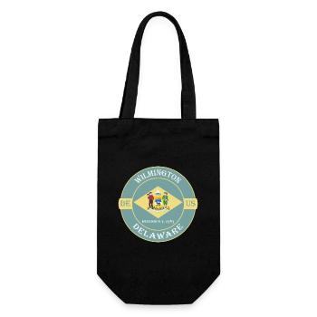 Wilmington Delaware Flag USA Travel Souvenir Badge - Sac à bouteille - noir - Devant