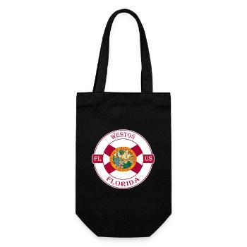 Weston Florida Flag USA Travel Souvenir Badge - Gift Bag for Bottles - black - Front