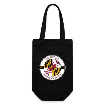 Rockville Maryland Flagge USA Reise Souvenir Abzeichen - Geschenkbeutel für Flaschen - Schwarz - Vorne