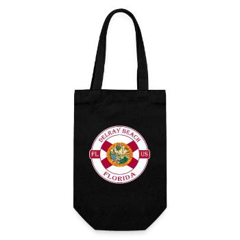 Delray Beach Florida Flag USA Souvenir Badge - Gift Bag for Bottles - black - Front