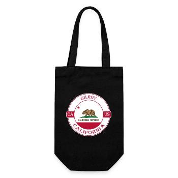 Gilroy California Flag USA Travel Souvenir Badge - Sac à bouteille - noir - Devant