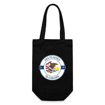 Des Plaines Illinois Flag USA Souvenir Badge - Sac à bouteille - noir - Devant