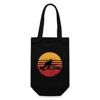 Stone Curling Wintersport 80er Jahre Stil Retro Vintage - Geschenkbeutel für Flaschen - Schwarz - Vorne