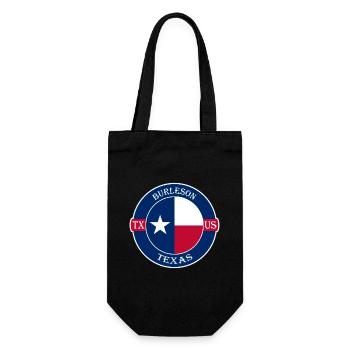 Burleson Texas Flagge USA Reise Souvenir Abzeichen - Geschenkbeutel für Flaschen - Schwarz - Vorne