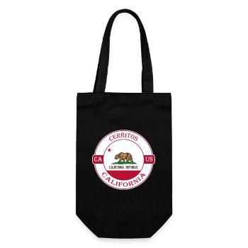 Cerritos California Flag USA Travel Souvenir Badge - Sac à bouteille - noir - Devant