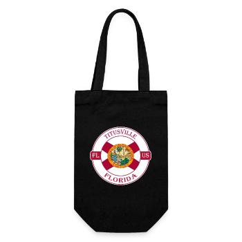 Titusville Florida Flagge USA Reise Souvenir Abzeichen - Geschenkbeutel für Flaschen - Schwarz - Vorne