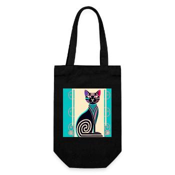 Neon-Spiralkatze Art Déco - Geschenkbeutel für Flaschen - Schwarz - Vorne