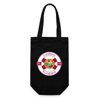 Clermont Florida Flag USA Travel Souvenir Badge - Gift Bag for Bottles - black - Front