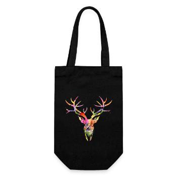Hirsch - Geschenkbeutel für Flaschen - Schwarz - Vorne