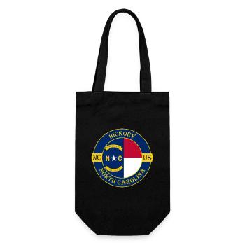 Hickory North Carolina Flagge USA Souvenir Abzeichen - Geschenkbeutel für Flaschen - Schwarz - Vorne