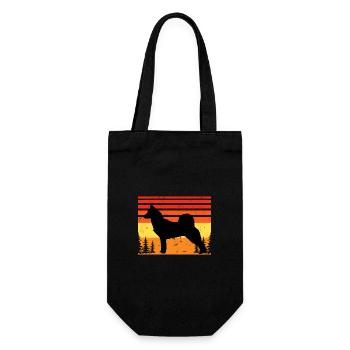 Norrbottenspets Dog Love Silhouette Vintage Sunset - Gift Bag for Bottles - black - Front