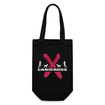 Canicross dogrun canicross-girl running with dog - Gift Bag for Bottles - black - Front