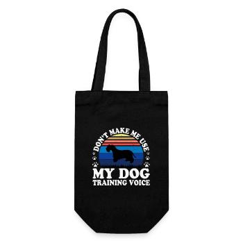 Cesky Terrier Hundeliebhaber Silhouette Vintage Sonnenuntergang - Geschenkbeutel für Flaschen - Schwarz - Vorne