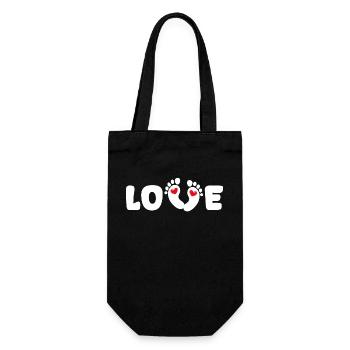 Grossesse Enceinte Coeur Baby Feet Famille - Sac à bouteille - noir - Devant