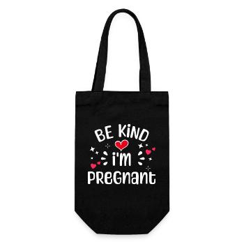 Schwanger Statement Schwangerschaft Babybauch - Geschenkbeutel für Flaschen - Schwarz - Vorne