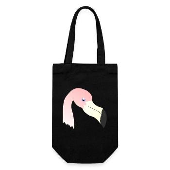 tieroutfits für damen, Flamingokopf - Geschenkbeutel für Flaschen - Schwarz - Vorne