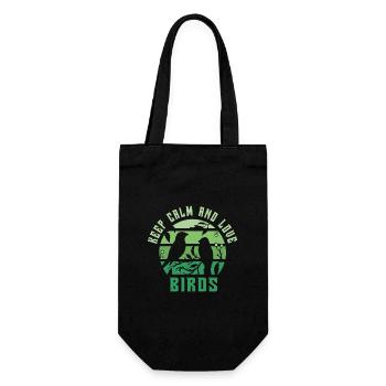 Keep calm and love birds - Gift Bag for Bottles - black - Front