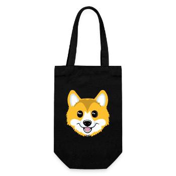 Corgi - Geschenkbeutel für Flaschen - Schwarz - Vorne