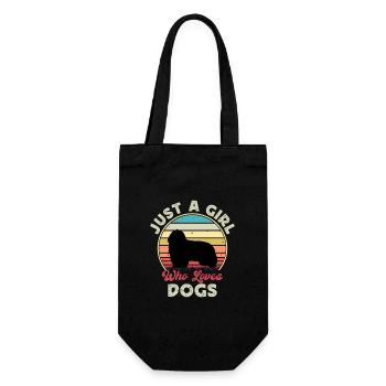 Collie barbu amoureux des chiens Silhouette Vintage Coucher de soleil - Sac à bouteille - noir - Devant
