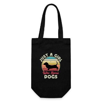 Bassett Hound Dog Lover Silhouette Vintage Sunset - Sac à bouteille - noir - Devant