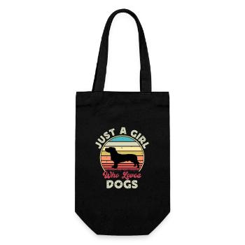 Basset Fauve De Bretagne Dog Silhouette Retro Sun - Gift Bag for Bottles - black - Front