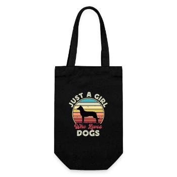 Beauceron Hundeliebhaber Silhouette Vintage Sonnenuntergang - Geschenkbeutel für Flaschen - Schwarz - Vorne