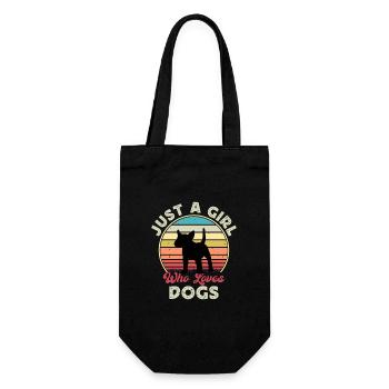 Bull Terrier Miniature Chien Silhouette Rétro Coucher de Soleil - Sac à bouteille - noir - Devant