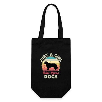 Catalan Chien de Berger Chien Amoureux Silhouette Rétro Coucher de Soleil - Sac à bouteille - noir - Devant