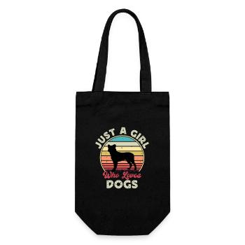 Cao Fila De Seo Miguel Dog Silhouette Retro Sunset - Gift Bag for Bottles - black - Front