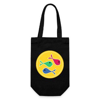 SARDINE. FISH. APRIL FOOL. EASTER. SEA - Gift Bag for Bottles - black - Front
