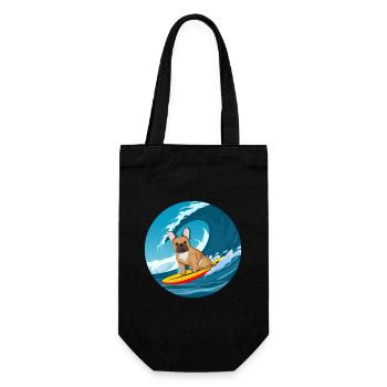 Bouledogue Français Propriétaire Beach Dog Surfing Planche de surf - Sac à bouteille - noir - Devant