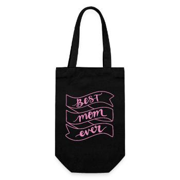 Beste Mutter aller Zeiten - Geschenkbeutel für Flaschen - Schwarz - Vorne