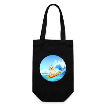 Labrador Retriever Chien Surf Vagues de la mer - Sac à bouteille - noir - Devant