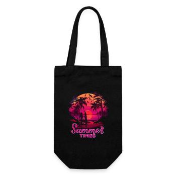 Retro Palm Sun Holiday Horaires d’été - Sac à bouteille - noir - Devant