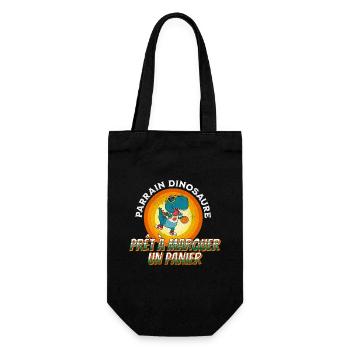 Parrain dinosaure prêt à marquer un panier t-shirt - Sac à bouteille - noir - Devant