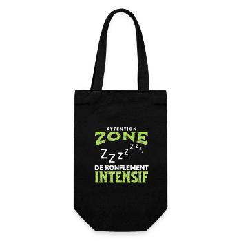 Attention zone de ronflement intensif t-shirt - Sac à bouteille - noir - Devant