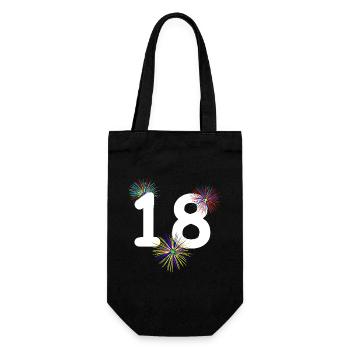 unisex, 18 feuerwerk bunt - Geschenkbeutel für Flaschen - Schwarz - Vorne
