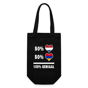 Armenien und die Niederlande 100% Genius Flagge - Geschenkbeutel für Flaschen - Schwarz - Vorne