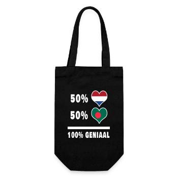 Bangladesh and The Netherlands 100% Genius Flag - Gift Bag for Bottles - black - Front