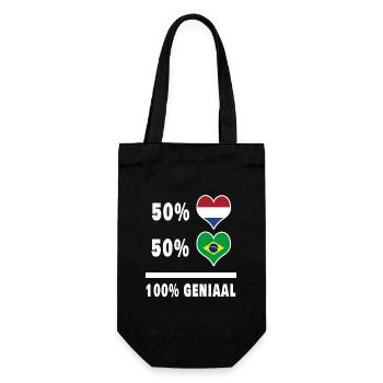 Brasilien und die Niederlande 100% Genius Flagge - Geschenkbeutel für Flaschen - Schwarz - Vorne