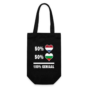 Bulgarien und Niederlande 100% Genius Flagge - Geschenkbeutel für Flaschen - Schwarz - Vorne
