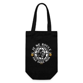 Humour bière apéro moto homme cadeau pour motard - Sac à bouteille - noir - Devant