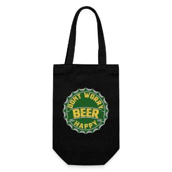DONT WORRY BEER HAPPY - Geschenkbeutel für Flaschen - Schwarz - Vorne