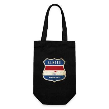 Almere Niederlande Wappen Design - Geschenkbeutel für Flaschen - Schwarz - Vorne