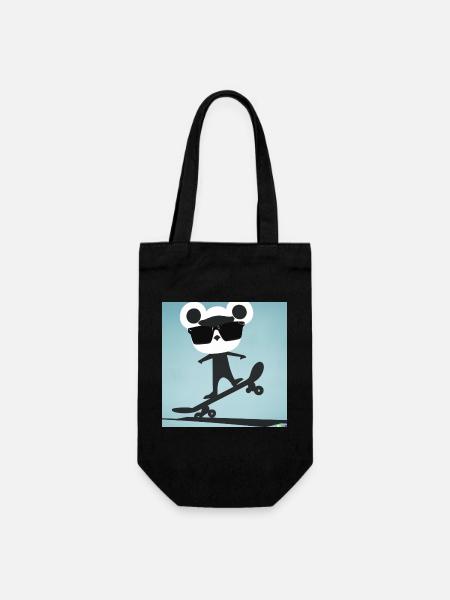 Skater Bär - Geschenkbeutel für Flaschen - Schwarz