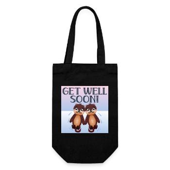 Bientôt vœux de guérison - Loutre de mer - ANIMAL - Sac à bouteille - noir - Devant