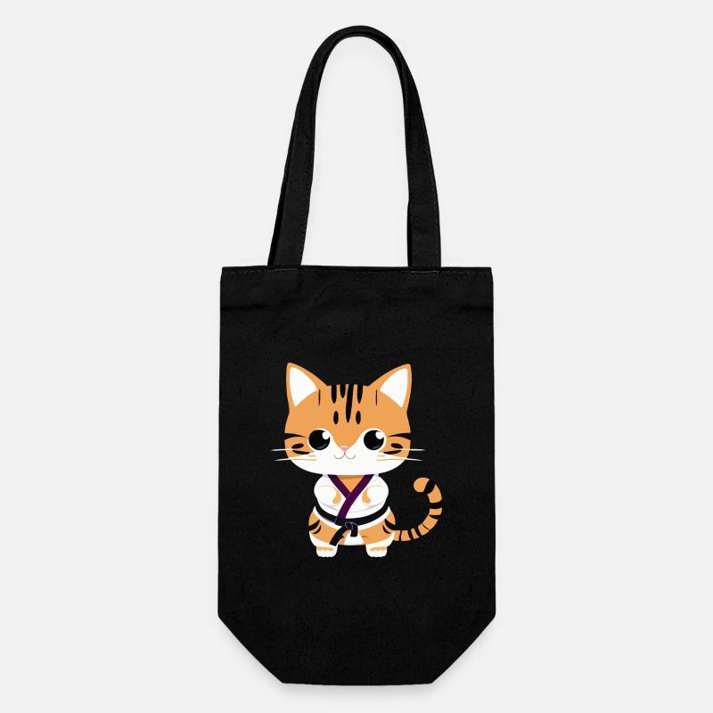 Karate Kätzchen - Geschenkbeutel für Flaschen - Schwarz